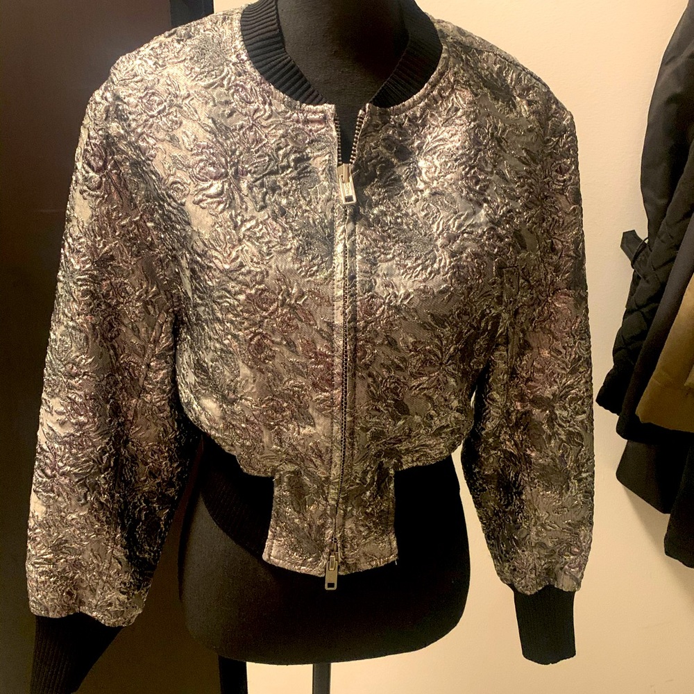 Phillip Lim Floral Metallic Bomber Jacket